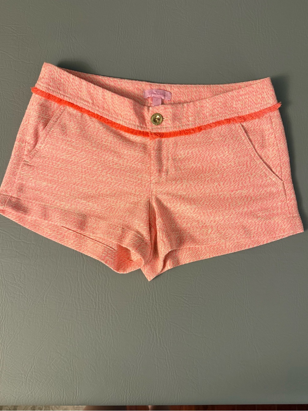 Lilly Pulitzer Walsh Tweed Shorts in Papaya coral orange